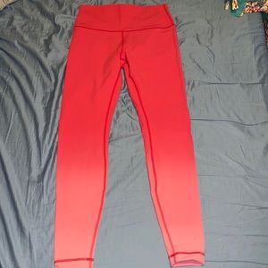 Pink Ombré Lululemon WunderUnder Leggings